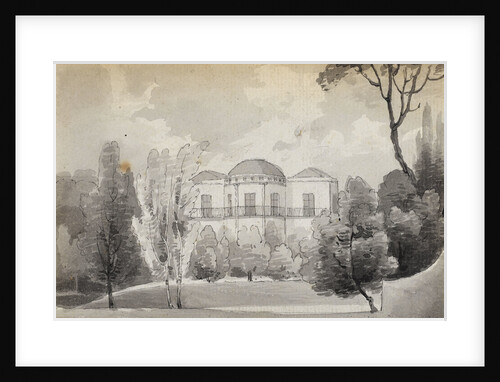A view of the rear of Merton Place showing the balcony (verso) by Thomas Baxter