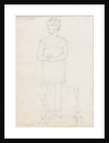 Horatia Nelson standing on a chair holding a cup by Thomas Baxter