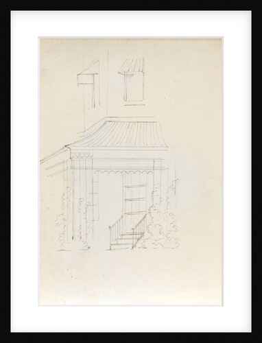 A view of the steps in the centre of the east elevation, between the Miradors (verso) by Thomas Baxter