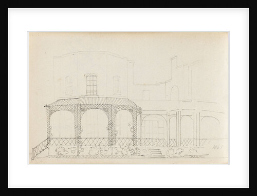 A view of the east elevation of Merton Place showing the Eating Room with the mirador (verso) by Thomas Baxter