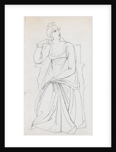 A seated woman, possibly Charlotte Nelson (recto) by Thomas Baxter