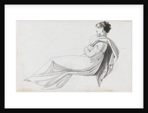 A young woman reclining, possibly one of the Connors (Emma Hamilton's cousins) (recto) by Thomas Baxter