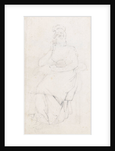 A young woman seated, reading (recto) by Thomas Baxter
