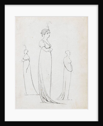 A full-length drawing of a woman by Thomas Baxter