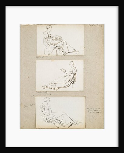 Three studies of young woman seated by Thomas Baxter