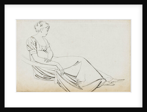 A young woman, seated, probably Charlotte Nelson (recto) by Thomas Baxter