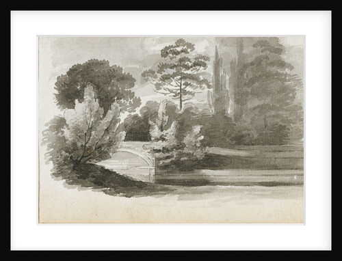 A bridge over the 'Nile' at Merton (recto) by Thomas Baxter