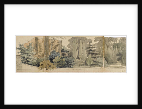 A view of the front of Merton Place, seen from across the river, with two bridges by Thomas Baxter