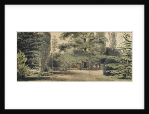 Paths and a fence beneath trees in the grounds at Merton by Thomas Baxter