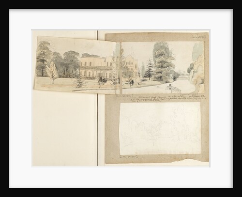 A panoramic view showing the east and north elevations of Merton Place by Thomas Baxter