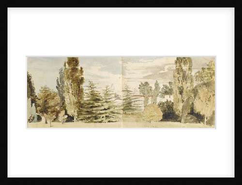 A view of Merton Place from the west seen across lawns and the river by Thomas Baxter