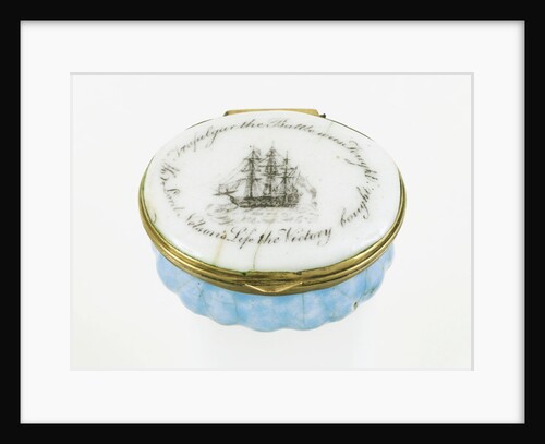Oval patch box with a mirror inside the lid, commemorating Vice-Admiral Horatio Nelson (1758-1805) and the Battle of Trafalgar, 1805 by unknown