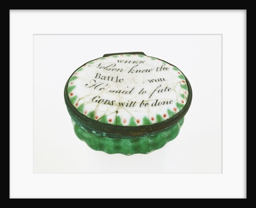 Oval patch box with a mirror inside the lid, commemorating Vice-Admiral Horatio Nelson (1758-1805) by unknown