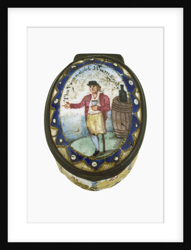 Oval patch box with a mirror inside the lid by unknown