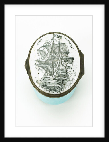 Oval patch box with a mirror inside the lid, commemorating HMS 'Victory' by unknown