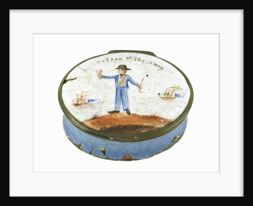 Oval patch box with a mirror inside the lid, commemorating Vice-Admiral Horatio Nelson (1758-1805) by unknown