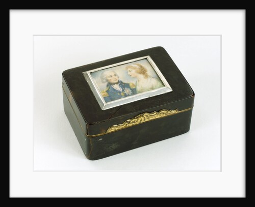 A tortoiseshell box with gilt mounts and a hinged lid by Unknown