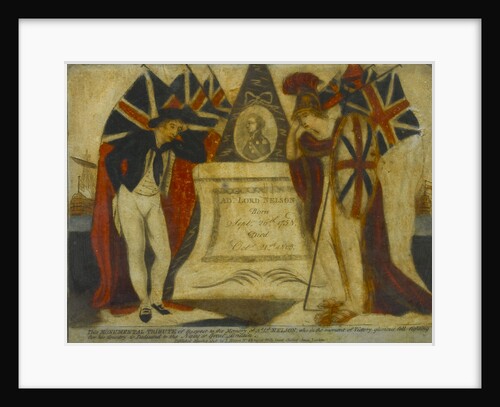 This Monumental Tribute of Respect to the Memory of Ad. Ld. NELSON, who in the moment of Victory gloriously fell fighting for his country is Dedicated to the Navy of Great Britain' by J. Hinton