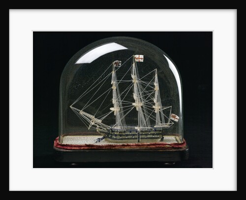 Ship model in glass dome by unknown