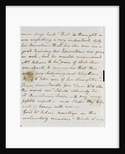 Letter from Lady Nelson to Alexander Davison, page two by Lady Frances Nelson