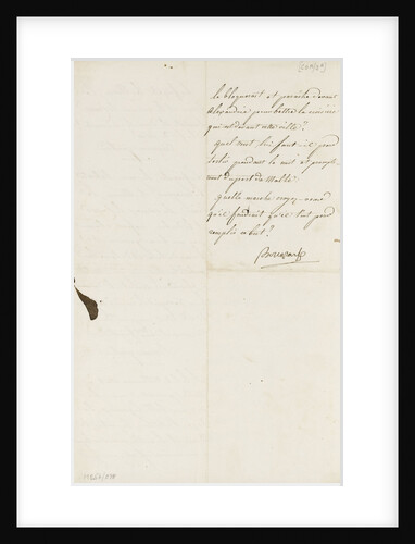 Letter from Napoleon Admiral Ganteaume, back page by Napoleon Bonaparte