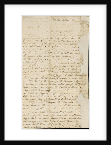 Letter from Lt Paul Nicolas of HMS 'Belleisle' with account and battle plan for Trafalgar, 1805 by Paul Nicolas
