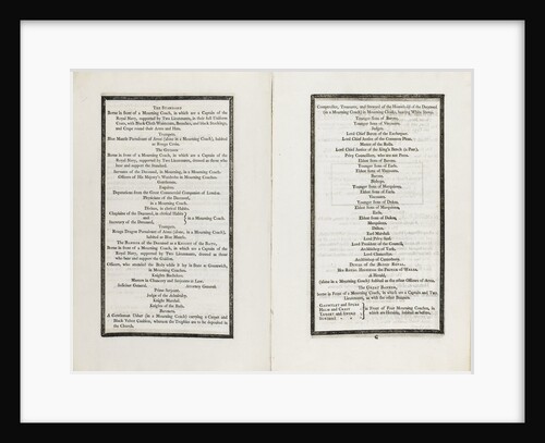 Complete order of ceremony of the funeral procession of Lord Nelson, 8 and 9 Jan 1806 by unknown