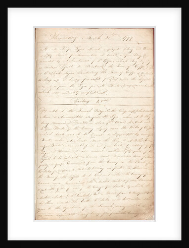 Journal kept by John Tillery, midshipman of HMS 'Tigre' by John Tillery
