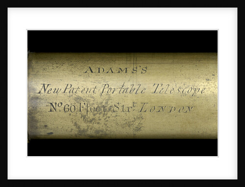 Adams's New Patent Portable Telescope - draw tube inscription by Adams