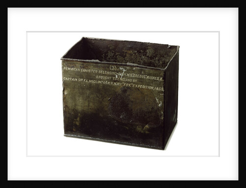 Pemmican tin - inscription by unknown