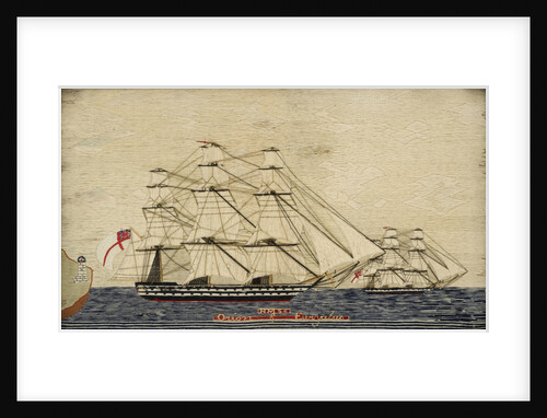 Two warships in full sail by unknown