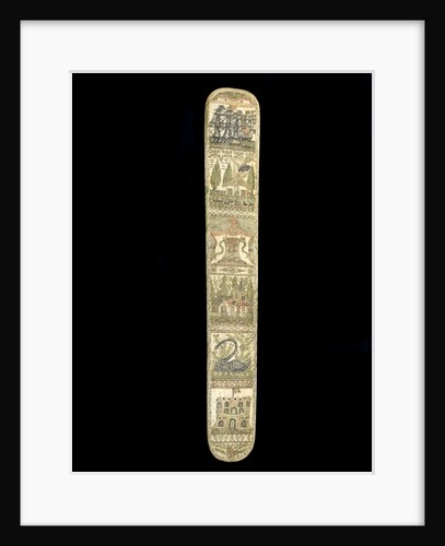 A scrimshaw staybusk made of whalebone by unknown