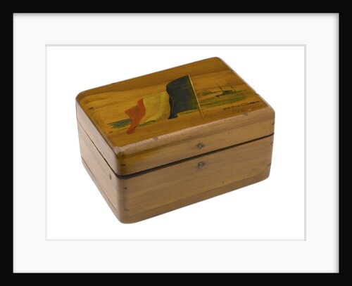 Wooden box lined with grey silk by Royal Naval Division sailor