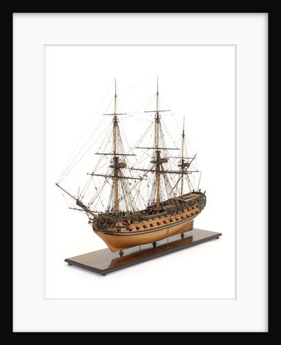 Ship of 60 guns, port three-quarter bow by John Hancock