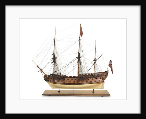 Ship of 60 guns, port broadside by Unknown