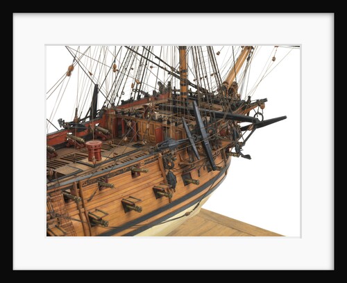 Ship of 60 guns, starboard foredeck detail by Unknown