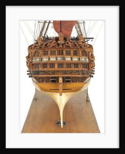Ship of 60 guns, dead astern galleries and rudder detail by unknown