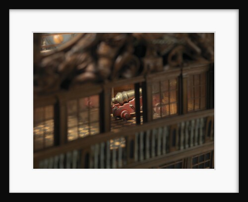 Ship of 60 guns, stern gallery interior detail by unknown