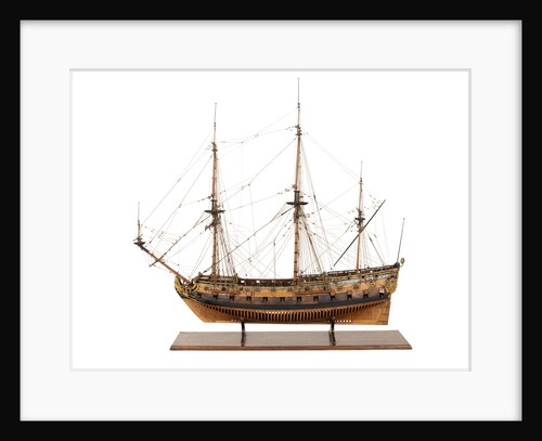 Ship of 50 guns, port broadside by Unknown