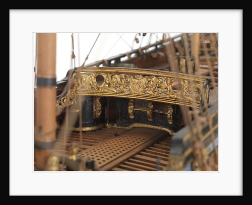 Ship of 50 guns, quarter deck rail detail by unknown
