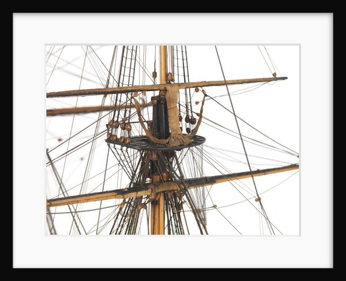 Ship of 24 guns, main top and topsail detail by unknown