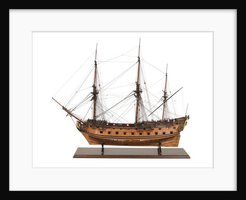 Ship of 50 guns, port broadside by Unknown