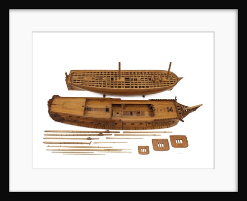 A contemporary dividing full hull model of the 'Washington' (1797), a Dutch 74-gun, two-decker ship of the line by unknown