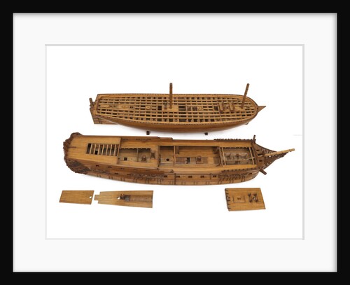 A contemporary dividing full hull model of the 'Washington' (1797), a Dutch 74-gun, two-decker ship of the line by unknown