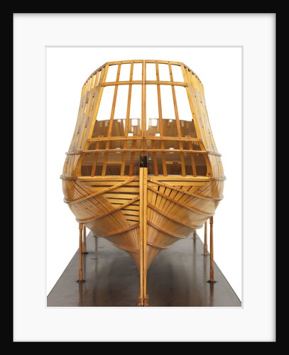 Ship of 74 guns, two half-sectional models, dead astern by unknown