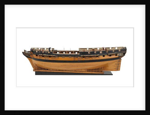 Ship of 36 guns, port broadside by Unknown