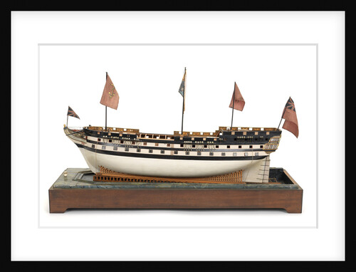 Ship of 74 guns, port broadside by Unknown