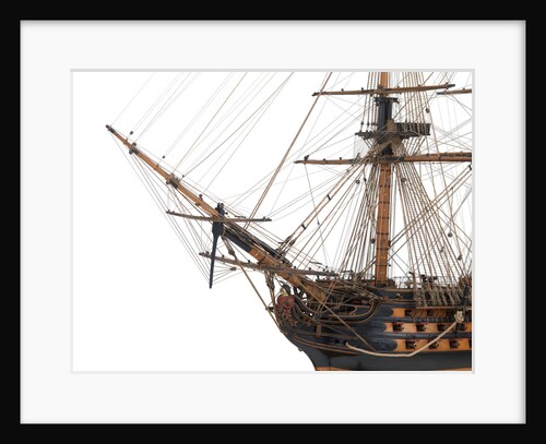 Ship of 110 guns, port bow and figurehead detail by unknown