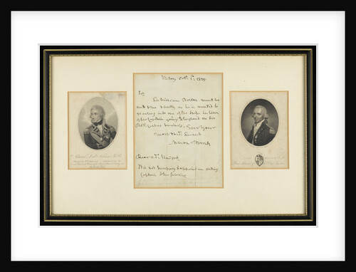 Two portraits and a letter by Admiral Lord Nelson by unknown