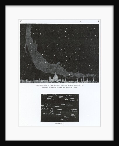 The night sky above Greenwich around 10pm on the 15th February, taken from Edwin Dunkin's 'The Midnight Sky' by Unknown